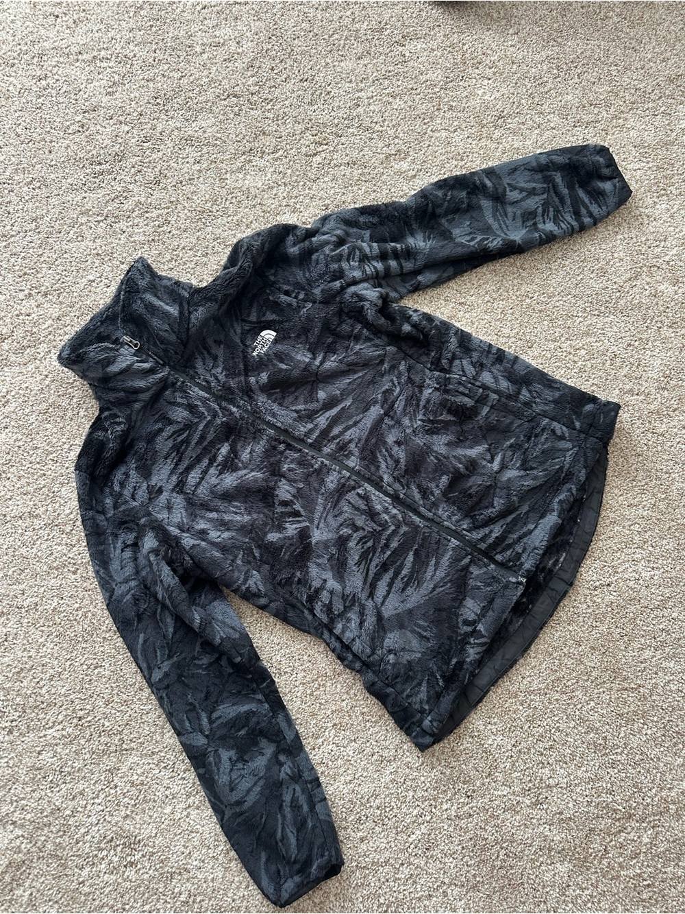 The North Face Black Patterned Fleece Jacket